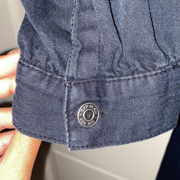 Gap Denim Black Long Sleeve Dress with Waist Tie in size Large - Picture 4 of 7